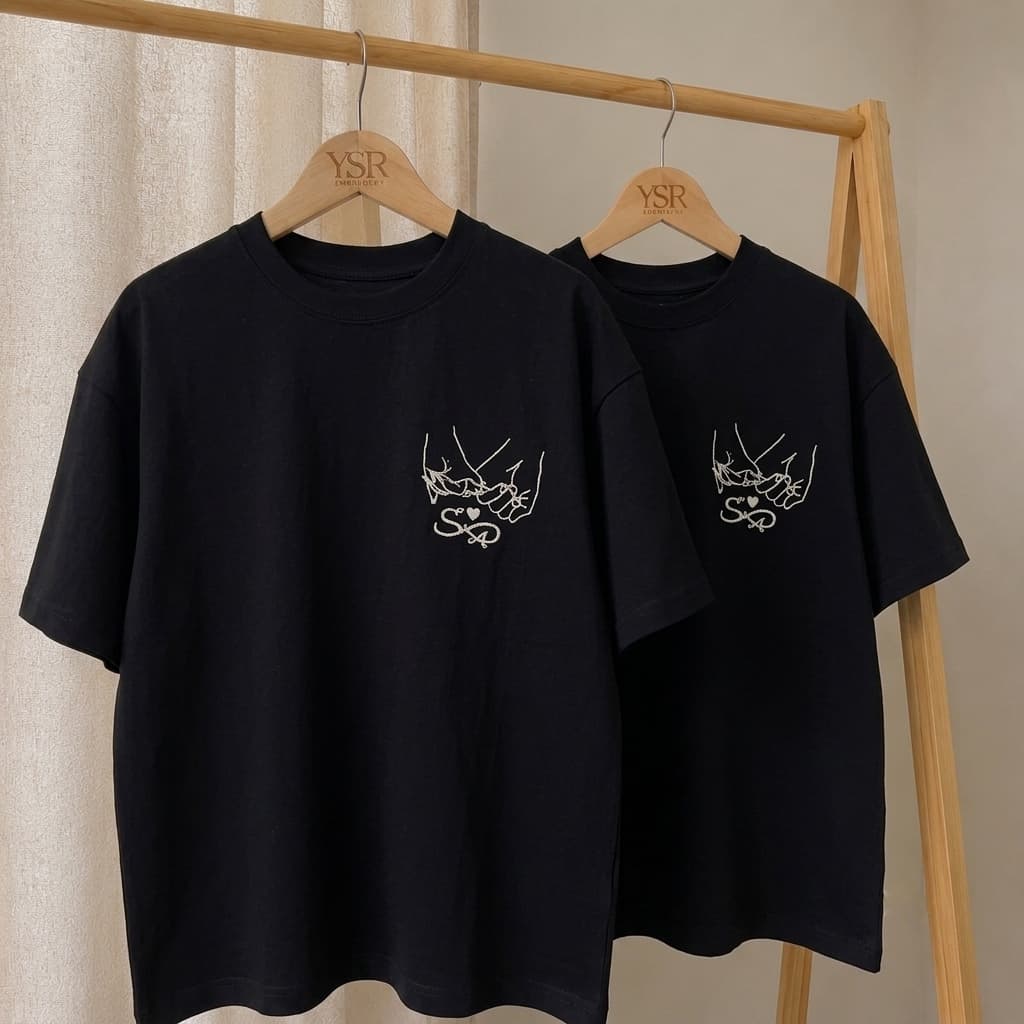 T-Shirt Brodé Promesse de Doigts & Initiales
